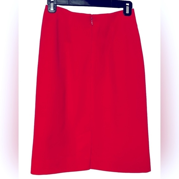 Vintage Red 100% Wool Midi Skirt Size 4 Beautiful with flaws - Picture 2 of 8